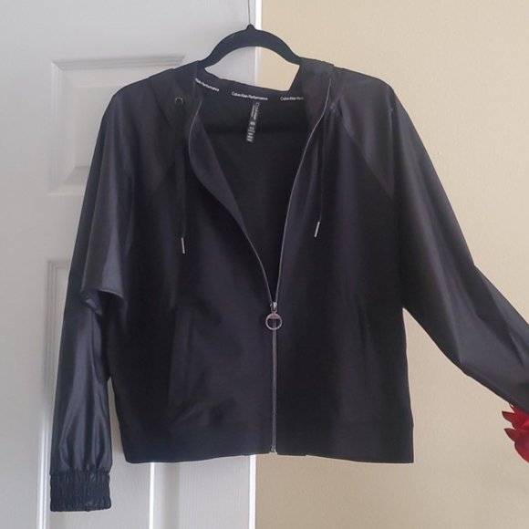 Jackets & Blazers - Calvin Klein Black Zip Hoodie Jacket Size S